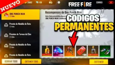 códigos permanentes free fire